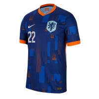 Camiseta Países Bajos Denzel Dumfries #22 Visitante Equipación Eurocopa 2024 manga corta